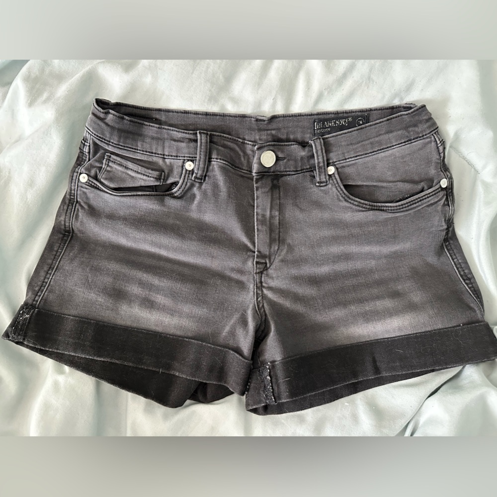 Blank NYC Black Jean Shorts with Cuffed Hem